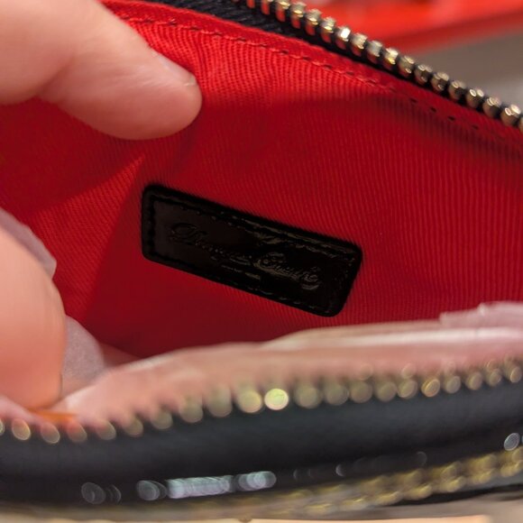 NWT Dooney & Bourke Florentine Black Patent Leather Wristlet Keychain Pouch - Picture 5 of 8